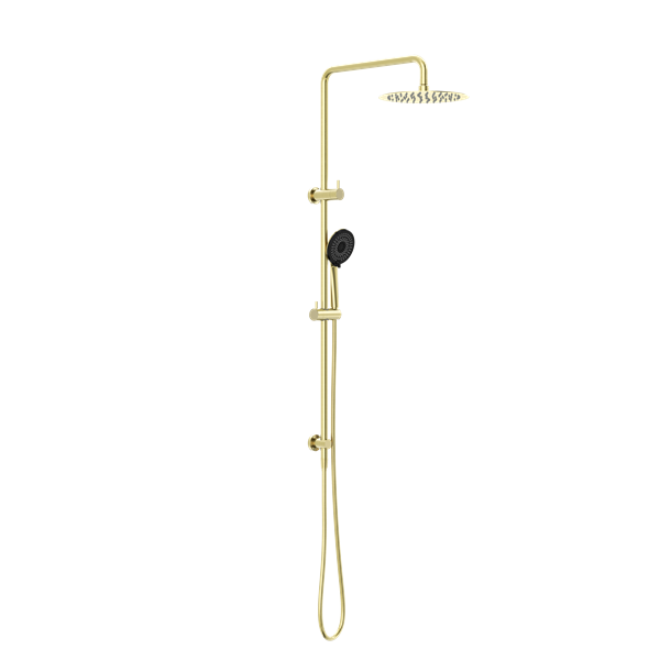 ROUND PROJECT TWIN SHOWER 4 STAR RATING BRUSHED GOLD