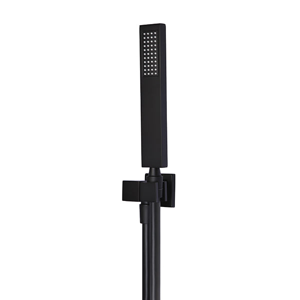 Square Hand Shower on Swivel Bracket - Matte Black