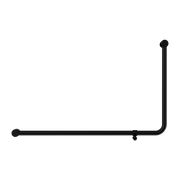 MECCA CARE 32MM DDA 90 DEGREE BENT TUBE GRAB RAIL 600X1000MM MATTE BLACK