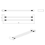 Load image into Gallery viewer, CADDENCE Series Brushed Gun Metal Grey Double Towel Rail 600mm
