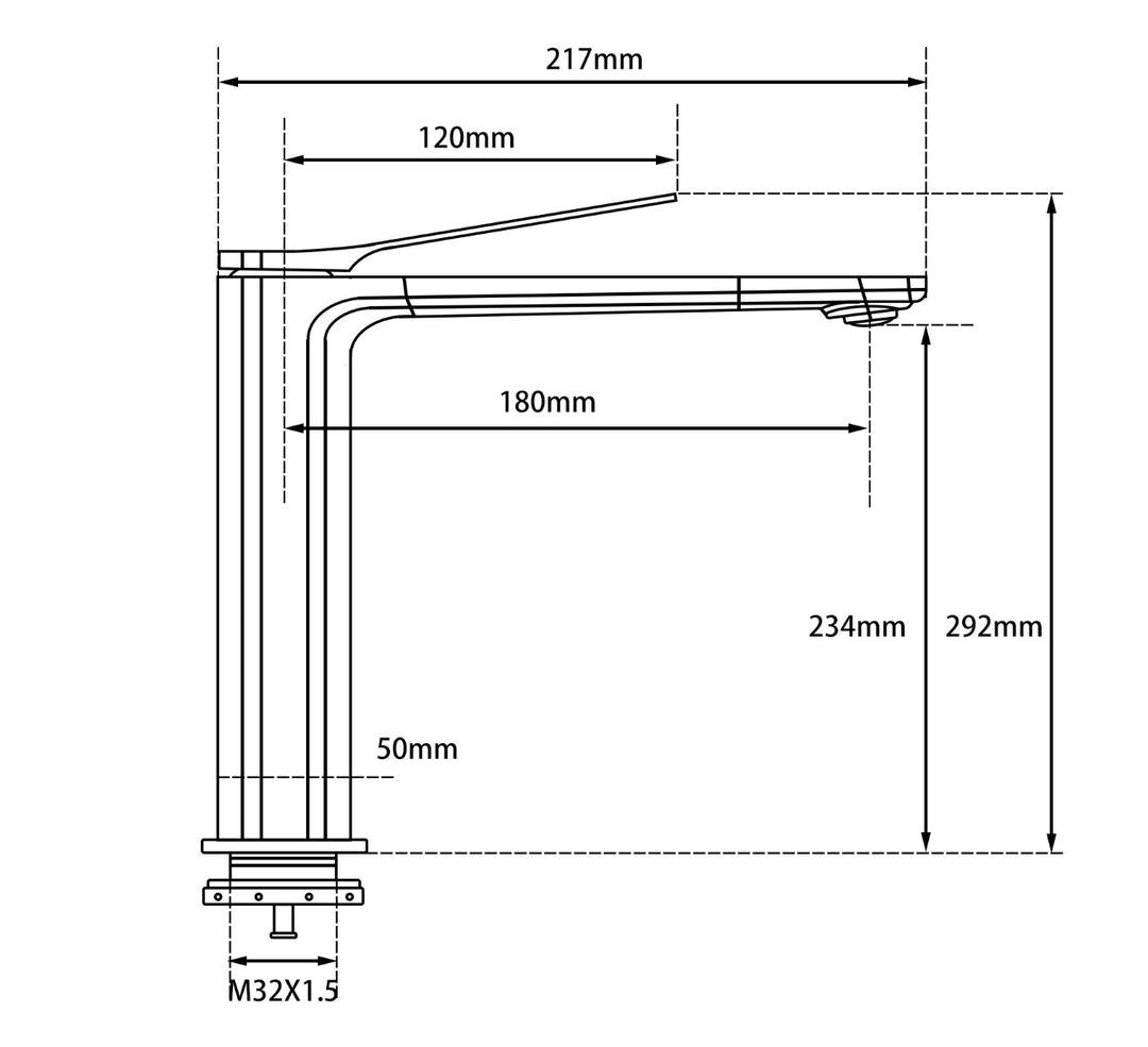 RUSHY Series Brushed Nickel Tall Basin Mixer