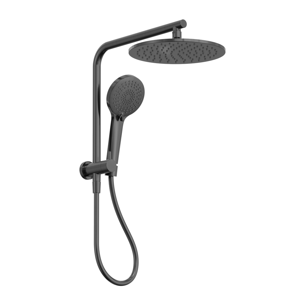 MECCA 2 IN 1 TWIN SHOWER GUN METAL
