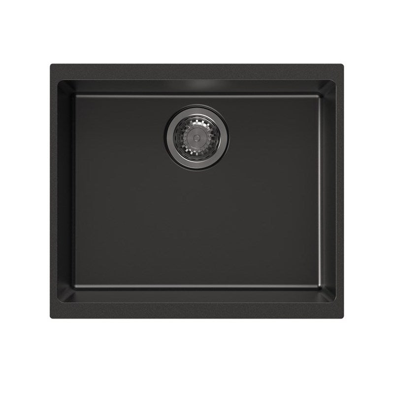 Black Carysil Enigma N100S Granite Single Bowl Stone Kitchen Sink 530*460*200mm