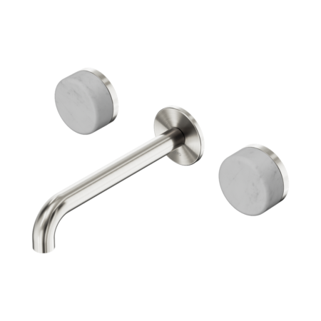 Serenity Wall Basin Set 160mm Spout With Carrara Handle Brushed Nickel