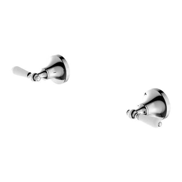 YORK WALL TOP ASSEMBLIES WITH WHITE PORCELAIN LEVER CHROME