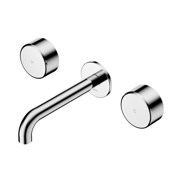 Serenity Wall Basin Set 220mm Spout With Metal Handle Chrome