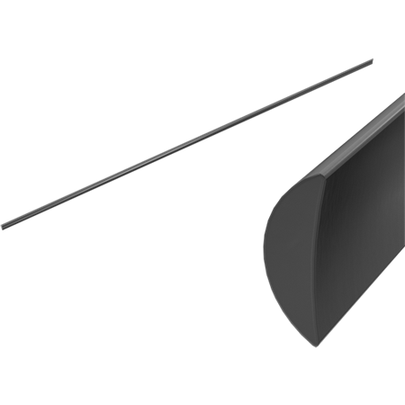 HALF ROUND WATER SEAL RAIL 750MM GUN METAL