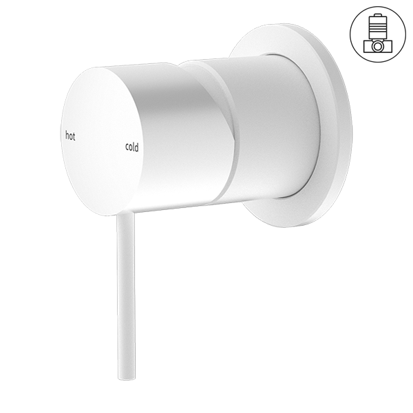 MECCA SHOWER MIXER 60MM PLATE MATTE WHITE