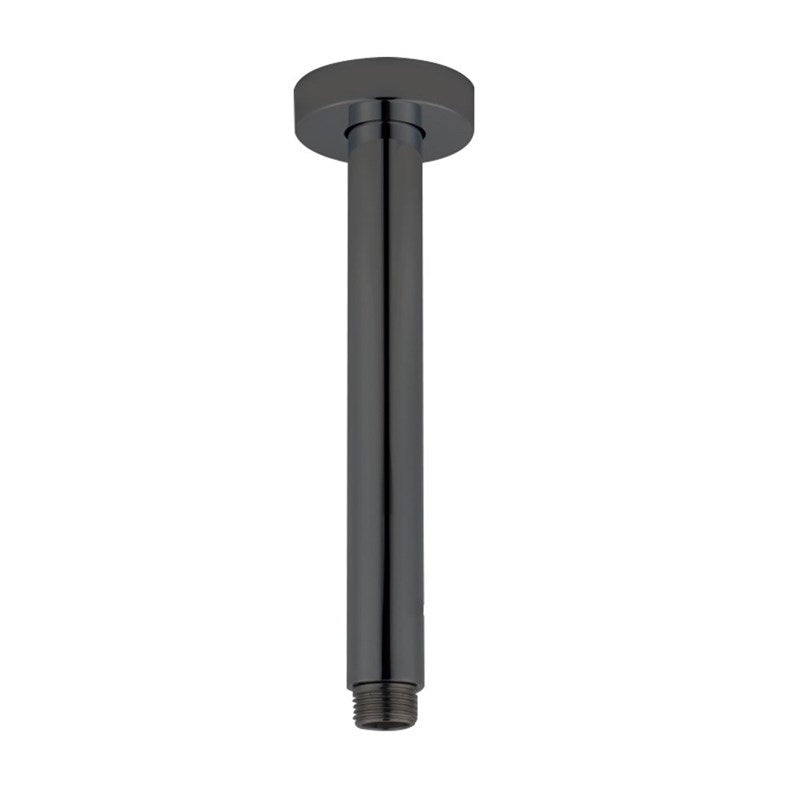 Round Black Ceiling Shower Arm 200mm