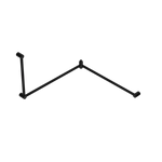 Load image into Gallery viewer, MECCA CARE 32MM DDA TOILET GRAB RAIL SET 90 DEGREE CONTINUOUS 600X1065X1025MM MATTE BLACK
