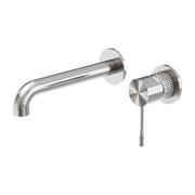 OPAL WALL BASIN/BATH MIXER SEPARATE BACK PLATE 260MM BRUSHED NICKEL
