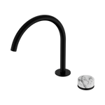 Load image into Gallery viewer, Serenity Progressive Bath/Kitchen Mixer Arc Spout With Arabescato Corchia Handle Matte Black
