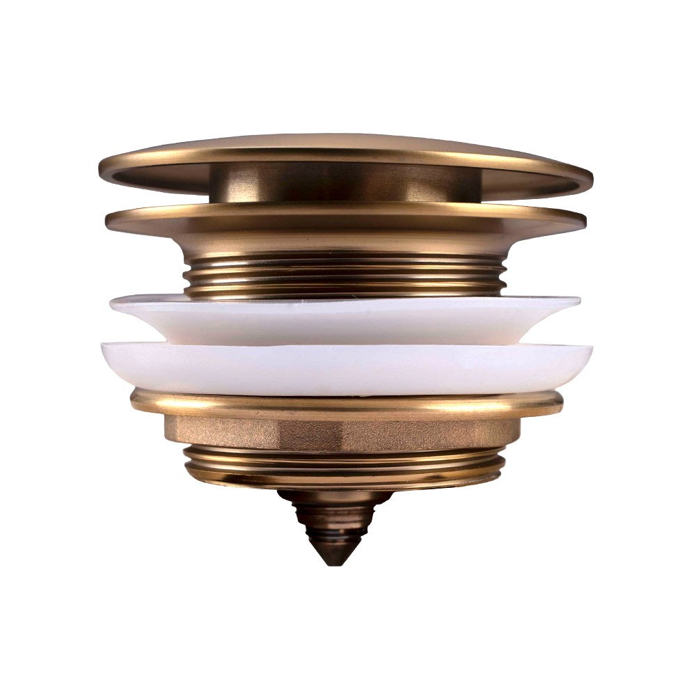 40mm Mushroom Brushed Brass Bathtub Pop Up Waste without Overflow(Brass)