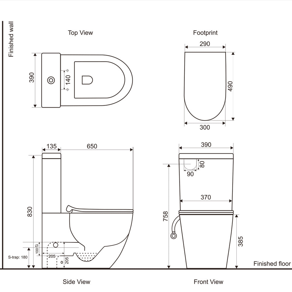 BelBagno Alexander-R 830mm Bathroom Nano Glaze Rimless Back To Wall White Ceramic Toilet Suite