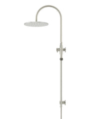 300mm Round Overhead Shower Set, Single Function Hand Shower - PVD Brushed Nickel