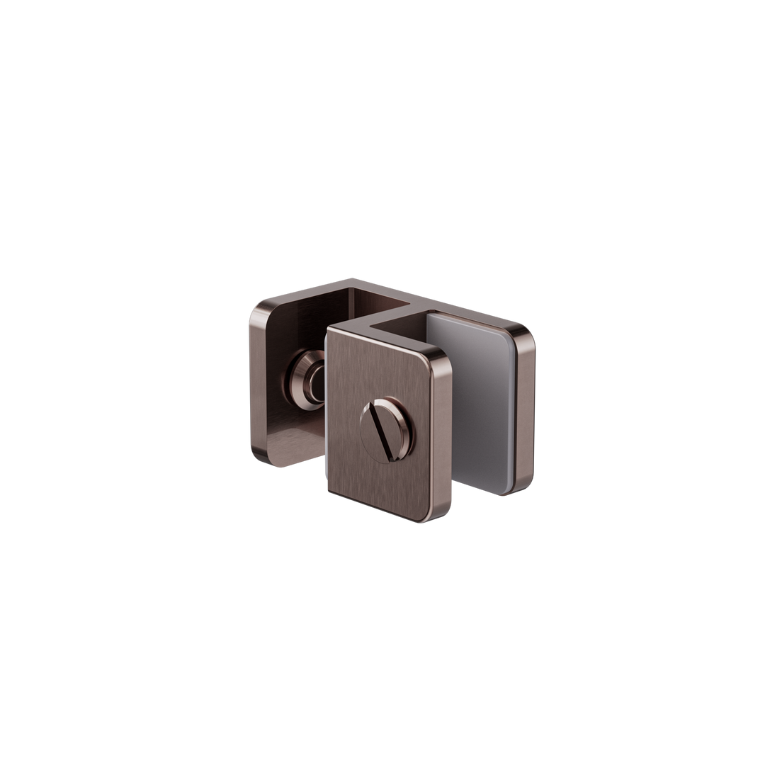 OVER-PANEL GLASS TO GLASS FITTING 10MM GLASS BRUSHED BRONZE