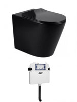 Load image into Gallery viewer, Alzano WF Rimless Pan Slim Seat - Matte Black / R&amp;T Inwall Cistern(Button Order Separately)
