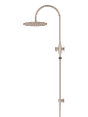 300mm Round Overhead Shower Set, Single Function Hand Shower - Champagne
