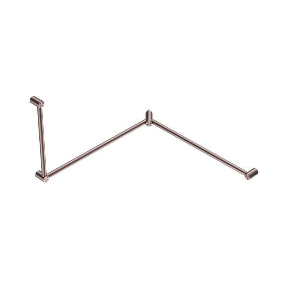 MECCA CARE 32MM DDA TOILET GRAB RAIL SET 90 DEGREE CONTINUOUS 600X1065X1025MM BRUSHED BRONZE