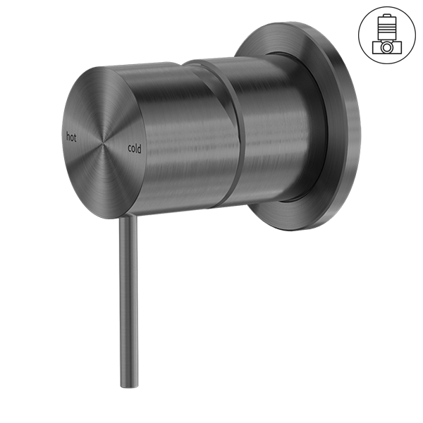 MECCA SHOWER MIXER 60MM PLATE GUN METAL