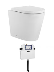 Alzano WF Hurricane Pan  Thick Seat / R&T Inwall Cistern Set (Push Plate Sold Separately)