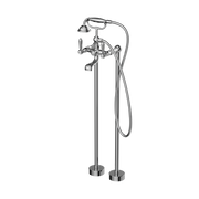 YORK FREESTANDING BATH MIXER WITH METAL HAND SHOWER CHROME