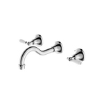 Load image into Gallery viewer, YORK WALL BASIN SET WITH WHITE PORCELAIN LEVER CHROME
