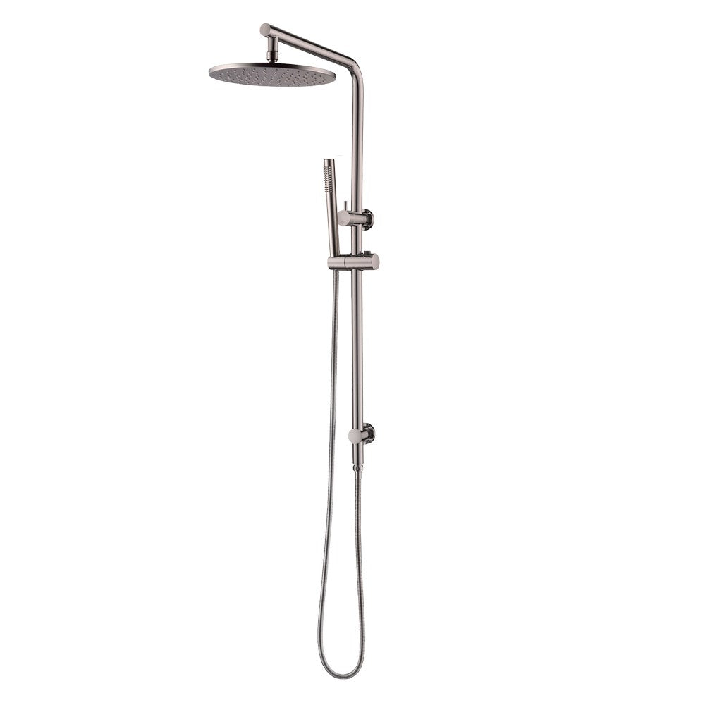 10'' Round Brushed Nickel Shower Station Top Water Inlet(Right Angle)