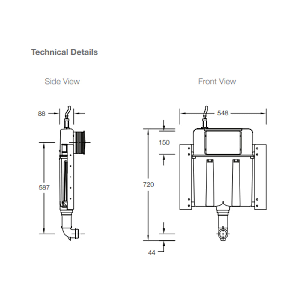Kohler Mechanical In wall Cistern 88mm Wall Faced Toilets