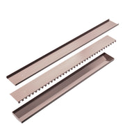 TILE INSERT V CHANNEL FLOOR GRATE 89MM OUTLET WITHOUT OUTLET AND HOLE SAW BRUSHED BRONZE