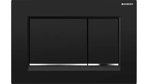 Sigma30 Dual Flush Button Square Black With Chrome Trim
