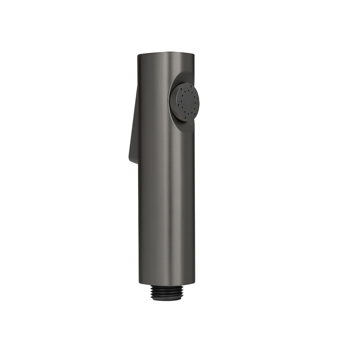 Round Gun Metal Grey ABS Toilet Bidet Spray Kit with Stainless Steel Hose