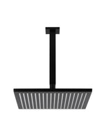 Load image into Gallery viewer, Square Ceiling Shower 300mm rose, 200mm dropper - Matte Black
