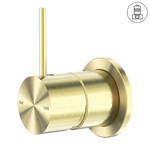 Load image into Gallery viewer, MECCA SHOWER MIXER 60MM HANDLE UP PLATE BRUSHED GOLD
