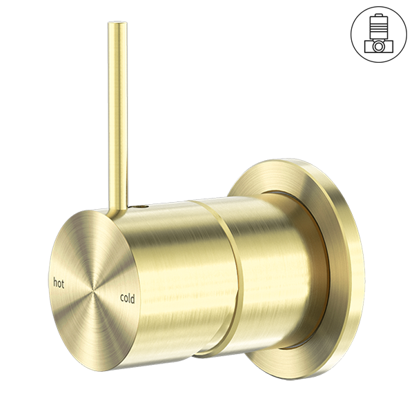 MECCA SHOWER MIXER 60MM HANDLE UP PLATE BRUSHED GOLD