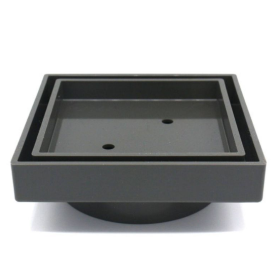 115*115*35mm Gun Metal Grey Smart Tile Insert Floor Waste Shower Grate Drain(88mm outlet)