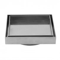 120*120mm Chrome Stainless Steel Tile Insert Floor Drain(80mm Outlet)