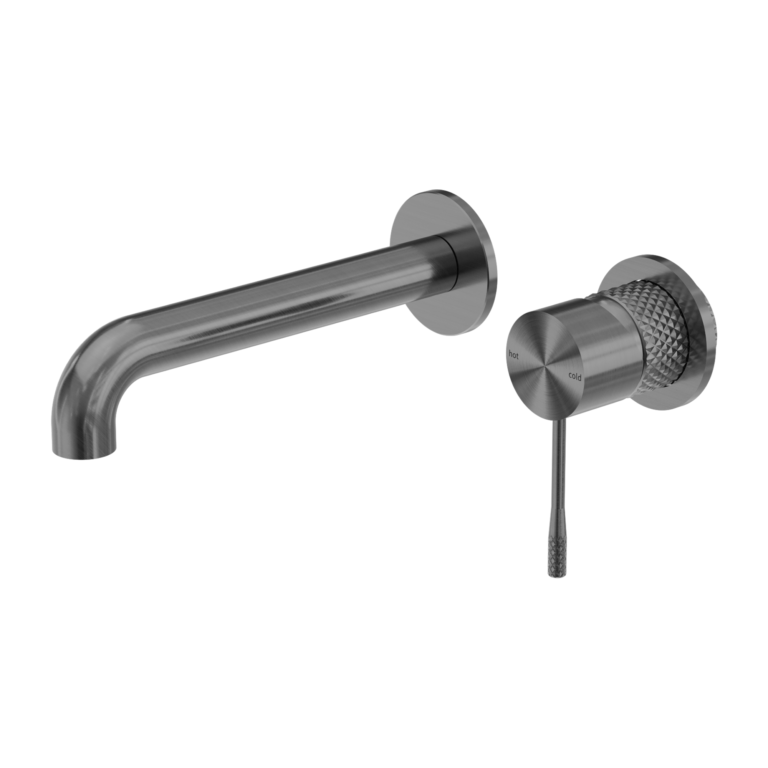 OPAL WALL BASIN/BATH MIXER SEPARATE BACK PLATE 185MM GRAPHITE