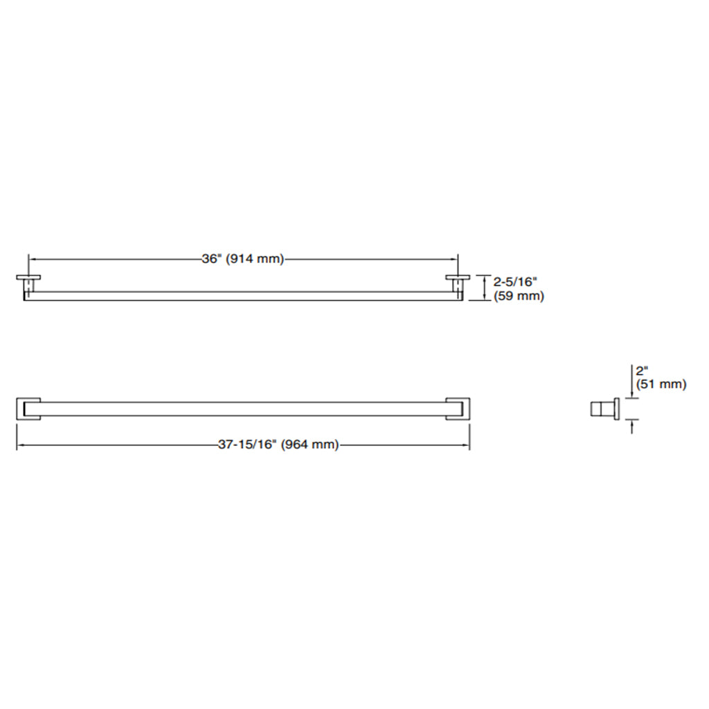Square 36" Grab Bar