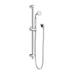 Load image into Gallery viewer, YORK SHOWER RAIL WITH WHITE PORCELAIN HAND SHOWER CHROME
