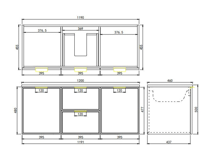 Madura Federation Wall Hung Cabinet Matte Black