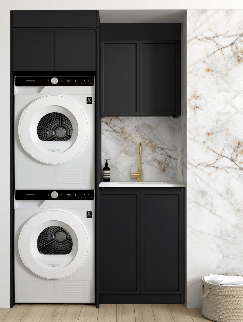 Laundry Kit 1305C Hampshire Black with Matte White Top