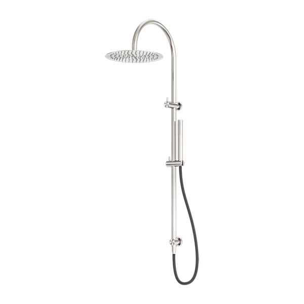 Zen SS316L Twin Shower With Outdoor Shower Hose Brushed Nickel
