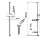 Load image into Gallery viewer, Round Chrome Stainless Steel Rail without Handheld Shower,Fixed Wall Connector Set(Stainless Steel Hose)
