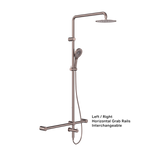 Load image into Gallery viewer, MECCA CARE 32MM T BAR GRAB RAIL 1100X750MM TWIN SHOWER SET BRUSHED BRONZE
