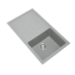 Load image into Gallery viewer, Concrete Grey Carysil Vivaldi D-100 Granite Single Bowl with Drain Board Stone Kitchen Sink 860*500mm
