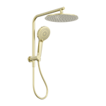 Load image into Gallery viewer, MECCA 2 IN 1 TWIN SHOWER BRUSHED GOLD
