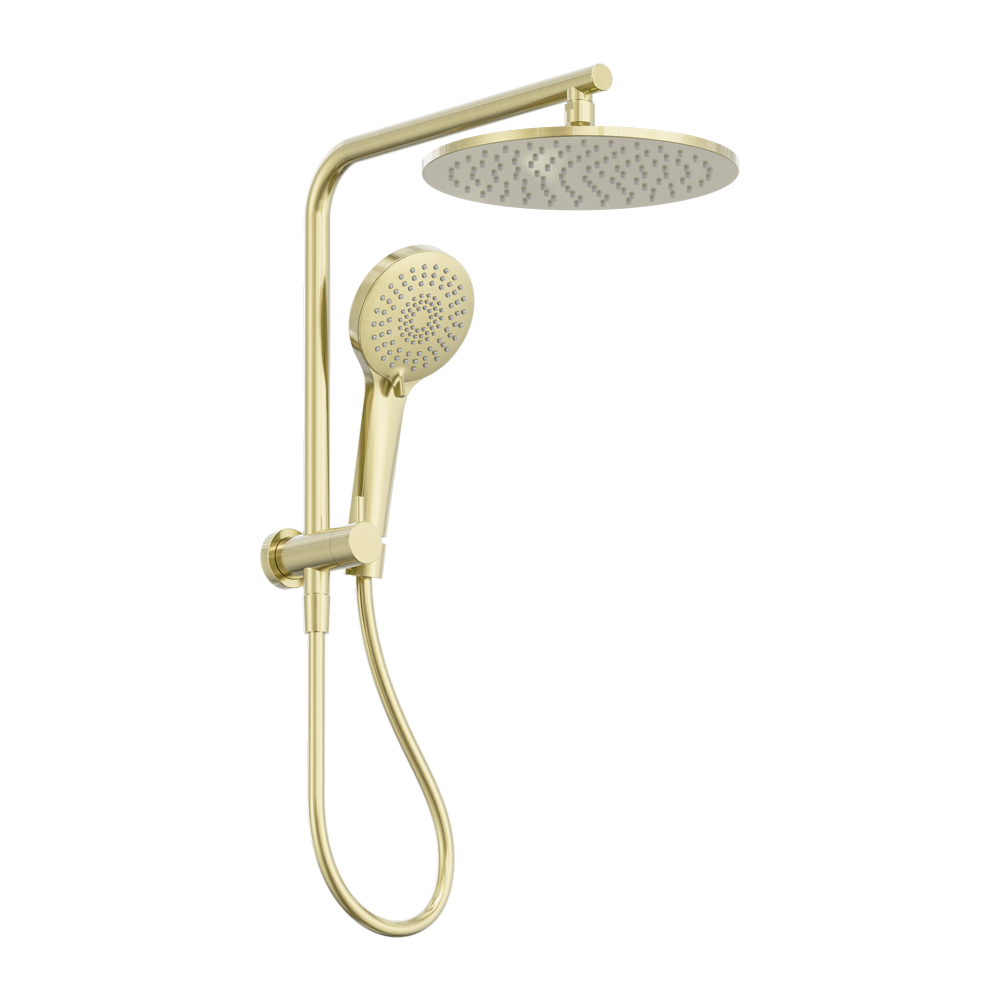 MECCA 2 IN 1 TWIN SHOWER BRUSHED GOLD