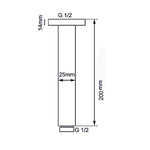 Load image into Gallery viewer, Round Chrome Ceiling Shower Arm 200mm
