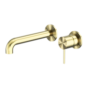 MECCA WALL BASIN/BATH MIXER SEPARETE BACK PLATE 230MM BRUSHED GOLD